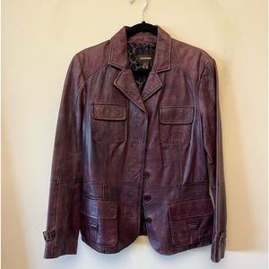 Danier Purple Leather Jacket